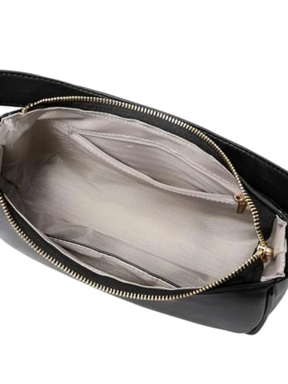 PU Leather Hobo Shoulder Bag with Zipper Closure, Mini Clutch Purse